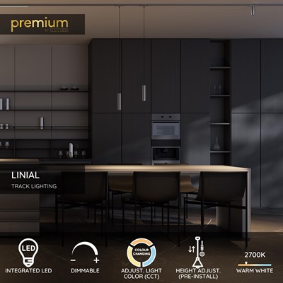Lucide Premium LINIAL LUXUS pendant - 1-Circuit lighting system/ Smart Rail Lighting - Smart - 48V - 1xLED - Satin Gun Metal